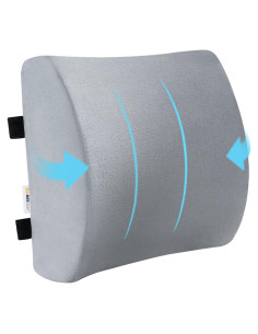 Almohada Lumbar SAIREIDER Espuma Viscoelástica Ajustable Gris