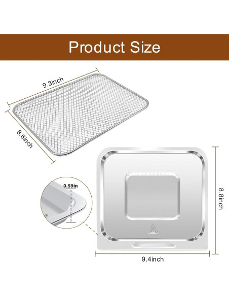 Accesorios para Freidora de Aire Chefman 10L Acero Grado Alimenticio