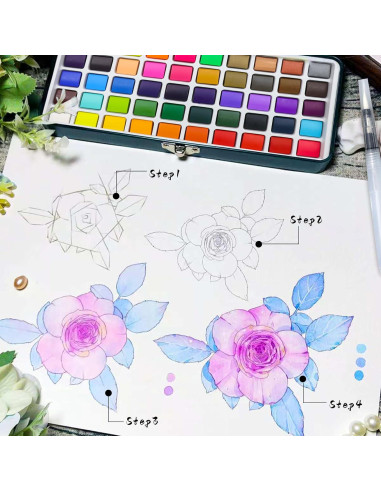 Juego de Pintura Acuarela Artecho 128 Colores con Accesorios