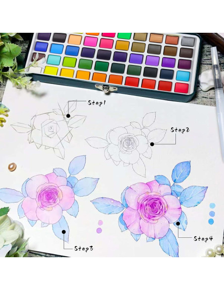 Juego de Pintura Acuarela Artecho 128 Colores con Accesorios