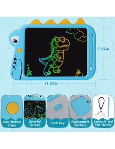 Tableta de Escritura LCD Fullware 10" Dinosaurio Azul 2