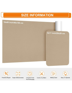 Cinta de Reparación de Cuero Autoadhesiva Cahomo 40x150 cm Beige 2