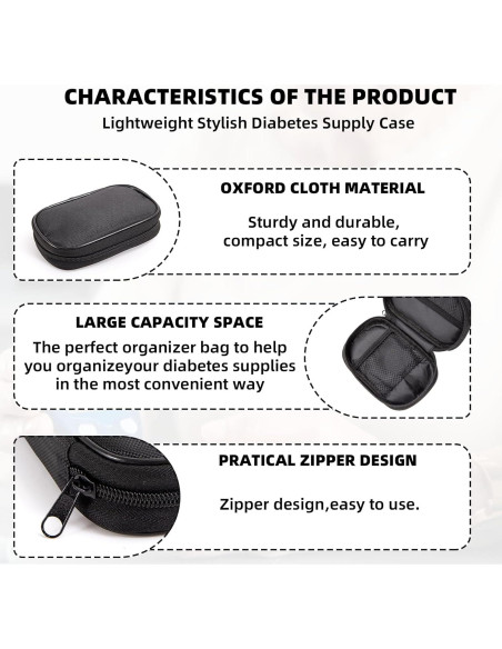 Organizador de Suministros Diabéticos JDVBDNK - Estuche de Viaje
