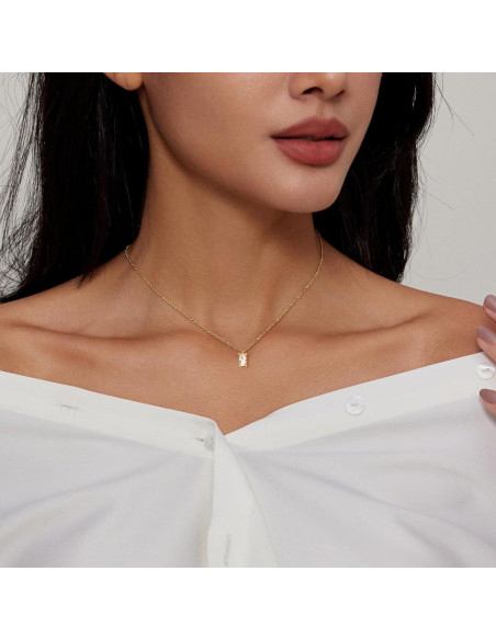 Collar Choker de Oro 18k con Diamante para Mujeres 41.91cm