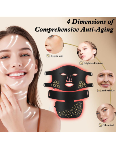 Máscara de Terapia de Luz Roja YOEYOU para Cara y Cuello