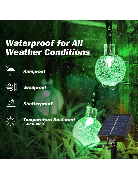 Luces Solares de Cadena USOKYO 120 LED 22m Verde Impermeables