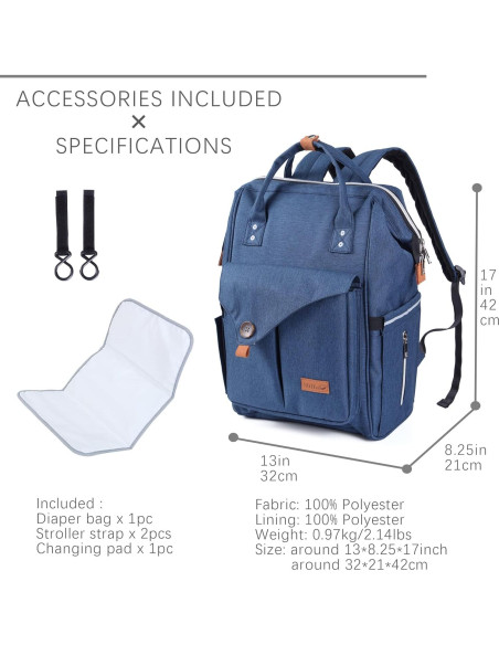 Mochila de Pañales NeoTech Care Azul 28L con Cambiador