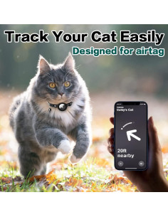 Collar Reflectante para Gato Dgerp con Soporte para AirTag Rosa 2