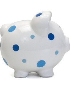 Hucha de Cerámica Lunares Azul Child to Cherish 20.32x17.78cm 2