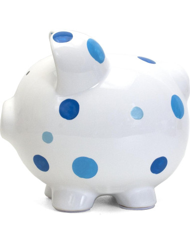 Hucha de Cerámica Lunares Azul Child to Cherish 20.32x17.78cm