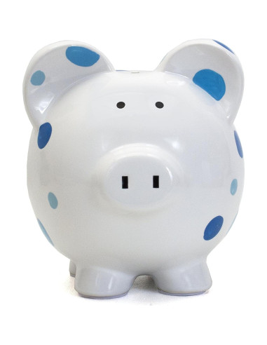 Hucha de Cerámica Lunares Azul Child to Cherish 20.32x17.78cm