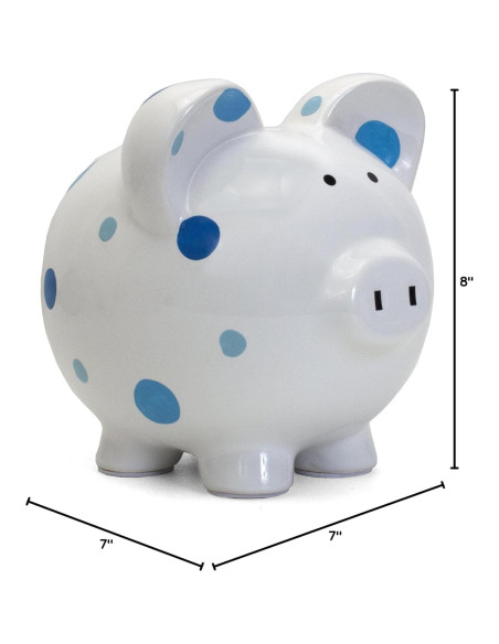 Hucha de Cerámica Lunares Azul Child to Cherish 20.32x17.78cm