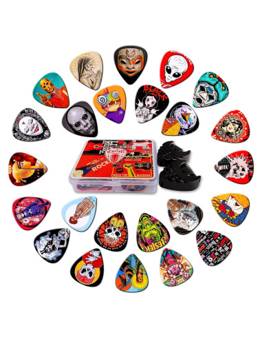 Paquete de 24 Púas de Guitarra Celuloide Variadas 0.46-1.2mm