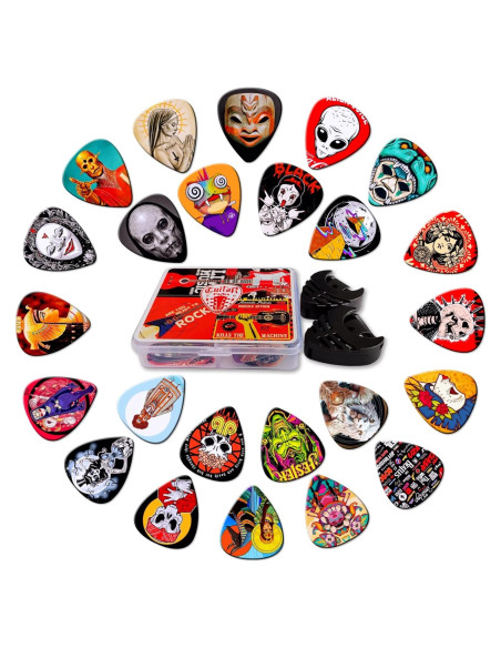 Paquete de 24 Púas de Guitarra Celuloide Variadas 0.46-1.2mm