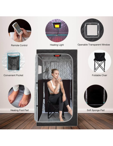 Sauna Infrarroja Portátil Hoolife para 1 Persona 86x169cm