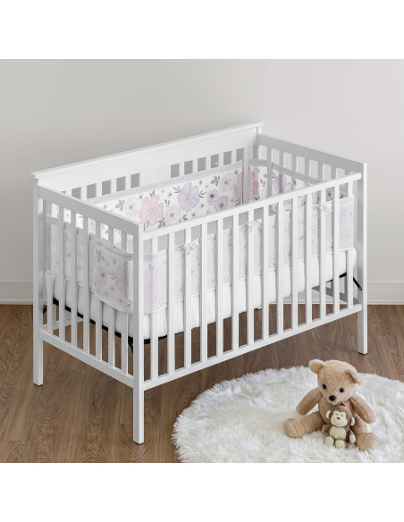 Forro de Cuna de Malla Sweet Jojo Designs 2 Piezas Floral Lavanda