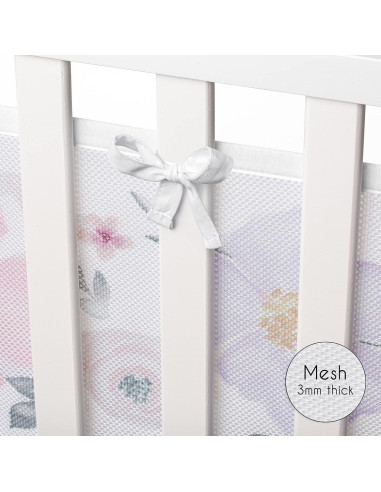 Forro de Cuna de Malla Sweet Jojo Designs 2 Piezas Floral Lavanda