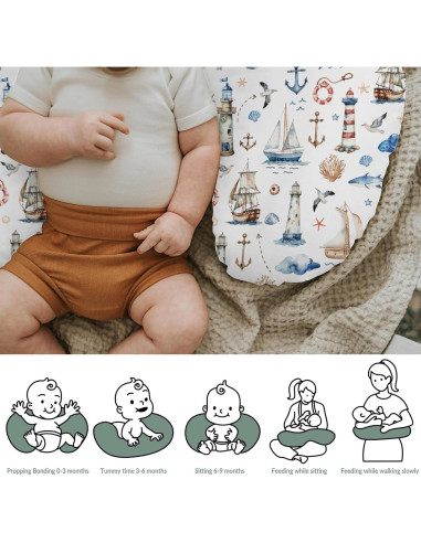 Funda de Almohada de Lactancia Nautical ZoUbqchY 55.88x45.72 cm