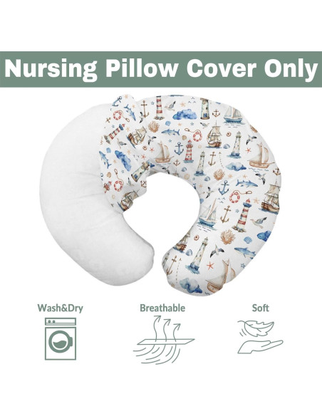 Funda de Almohada de Lactancia Nautical ZoUbqchY 55.88x45.72 cm