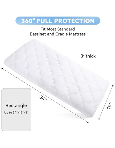 Funda de colchón impermeable Yoofoss 86x48cm - Paquete de 2