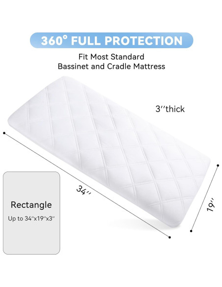 Funda de colchón impermeable Yoofoss 86x48cm - Paquete de 2