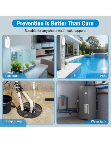 Detector de Nivel de Agua Daytech 3PC 100dB Alarma Inundación