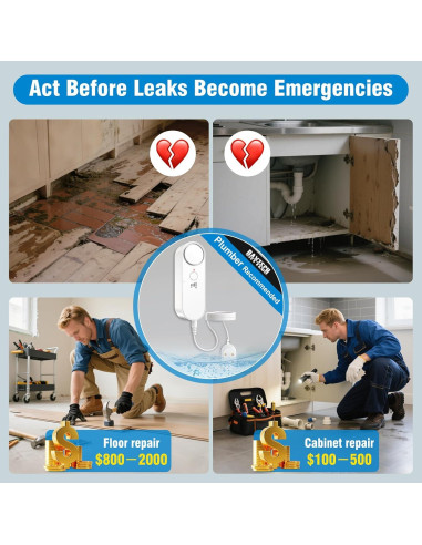Detector de Nivel de Agua Daytech 3PC 100dB Alarma Inundación