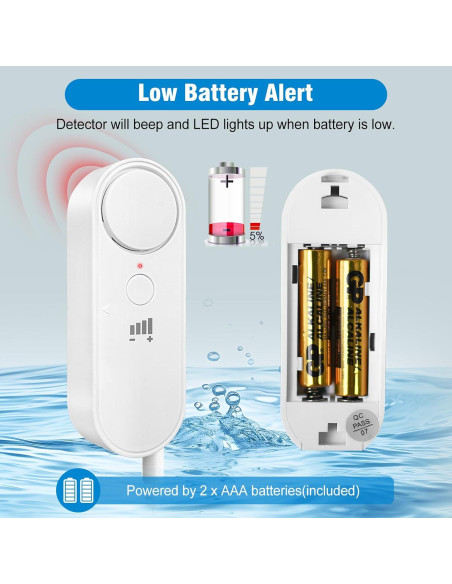 Detector de Nivel de Agua Daytech 3PC 100dB Alarma Inundación