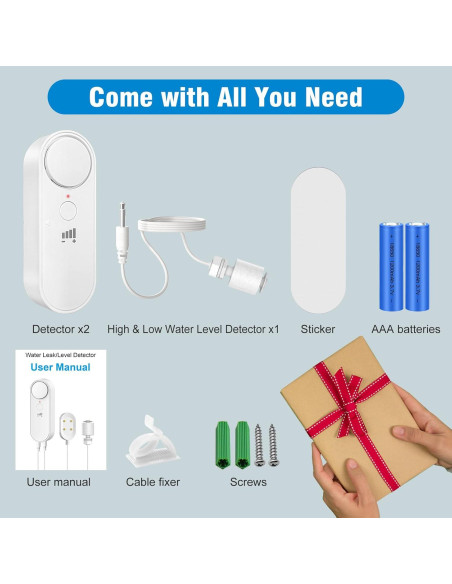 Detector de Nivel de Agua Daytech 3PC 100dB Alarma Inundación