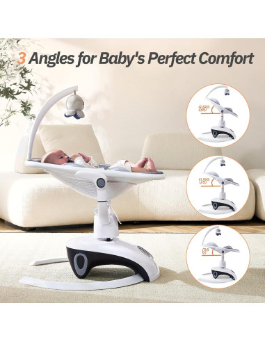 Columpio Eléctrico para Bebés VaVaSoo BY058 6 Movimientos 5 Velocidades