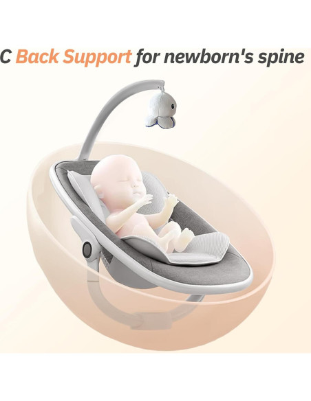 Columpio Eléctrico para Bebés VaVaSoo BY058 6 Movimientos 5 Velocidades