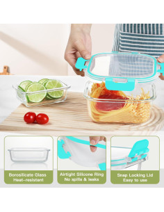 BAYZZ 24 Piezas Contenedores de Almacenamiento de Vidrio Verde 2