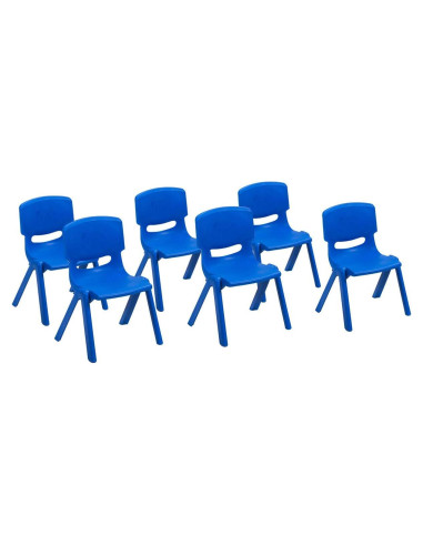 Sillas Apilables para Niños Costzon - Paquete de 6, Azul