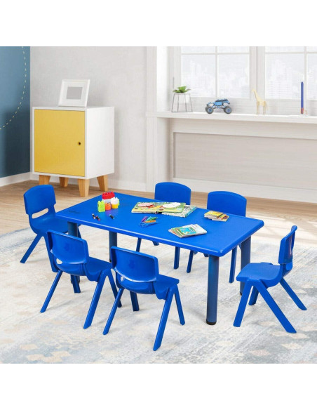 Sillas Apilables para Niños Costzon - Paquete de 6, Azul