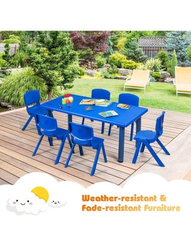 Sillas Apilables para Niños Costzon - Paquete de 6, Azul