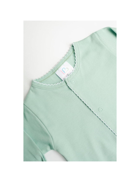 Bata Convertidora Bebé 100% Algodón Pima Recién Nacido Verde