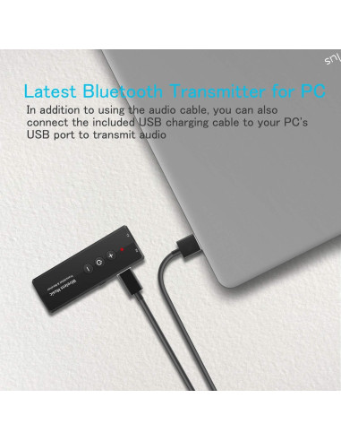 Transmisor Receptor Bluetooth 5.3 Amalong 3-en-1 Inalámbrico