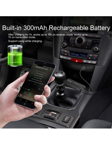Transmisor Receptor Bluetooth 5.3 Amalong 3-en-1 Inalámbrico