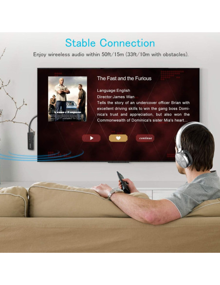 Transmisor Receptor Bluetooth 5.3 Amalong 3-en-1 Inalámbrico