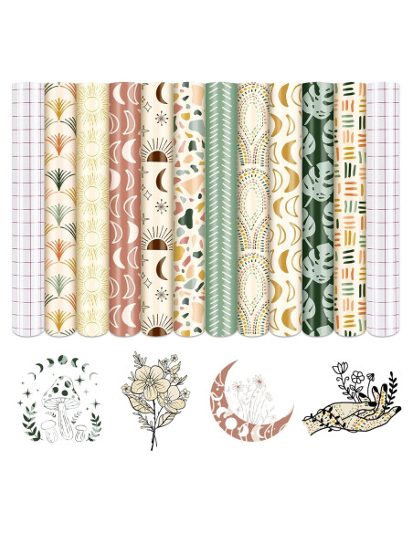 Vinilo Adhesivo Permanente Boho Tintnut 10 Hojas 30.48x25.4cm