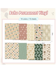 Vinilo Adhesivo Permanente Boho Tintnut 10 Hojas 30.48x25.4cm 2