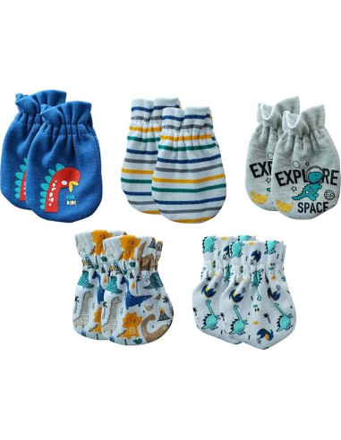 Conjunto de Gorros y Manoplas para Bebés Kiddiezoom 0-6 Meses
