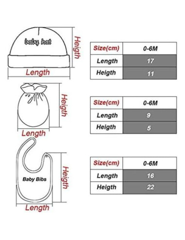 Conjunto de Gorros y Manoplas para Bebés Kiddiezoom 0-6 Meses