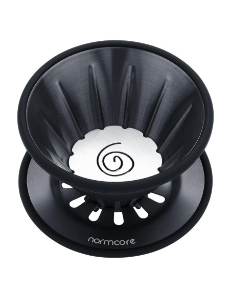 Goteador de Café Normcore 2-en-1 Acero Inoxidable Negro 1-2 Tazas