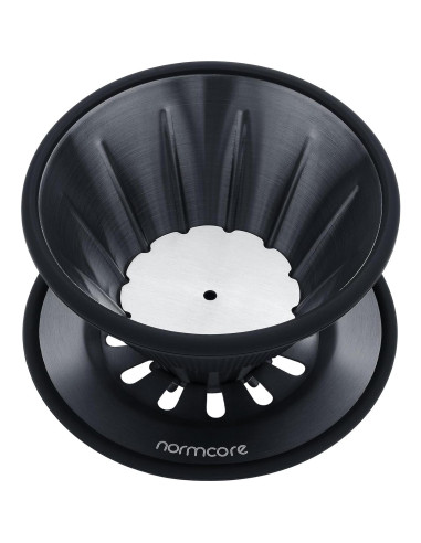 Goteador de Café Normcore 2-en-1 Acero Inoxidable Negro 1-2 Tazas