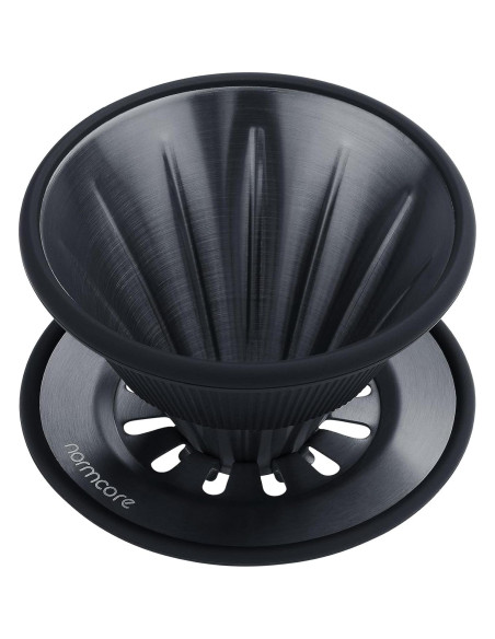 Goteador de Café Normcore 2-en-1 Acero Inoxidable Negro 1-2 Tazas