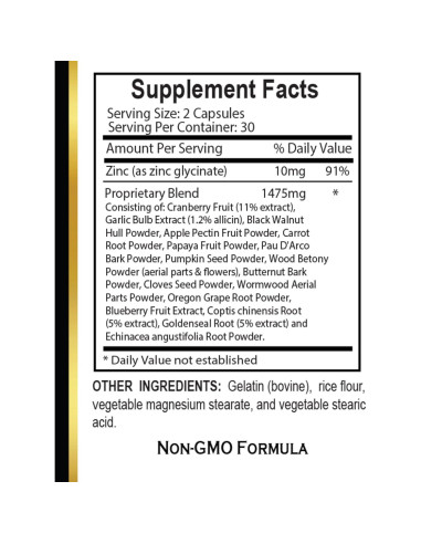 Complejo de Parásitos Vitalabs - 60 Cápsulas - Salud Digestiva