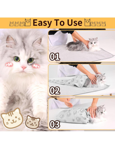 Envoltura Autoadhesiva para Gatos Turesmith 70x70 cm Gris Claro