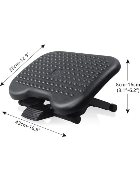 Reposapiés Ajustable AKOZLIN con Altura y Ángulo Regulable