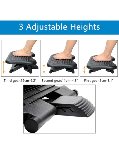 Reposapiés Ajustable AKOZLIN con Altura y Ángulo Regulable